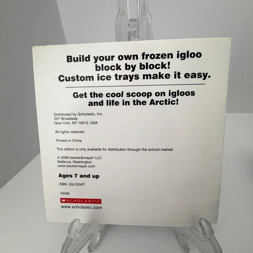 Scholastic Make Your Own Real Igloo Kit Ice Block Mold Book STEM Learning Toy